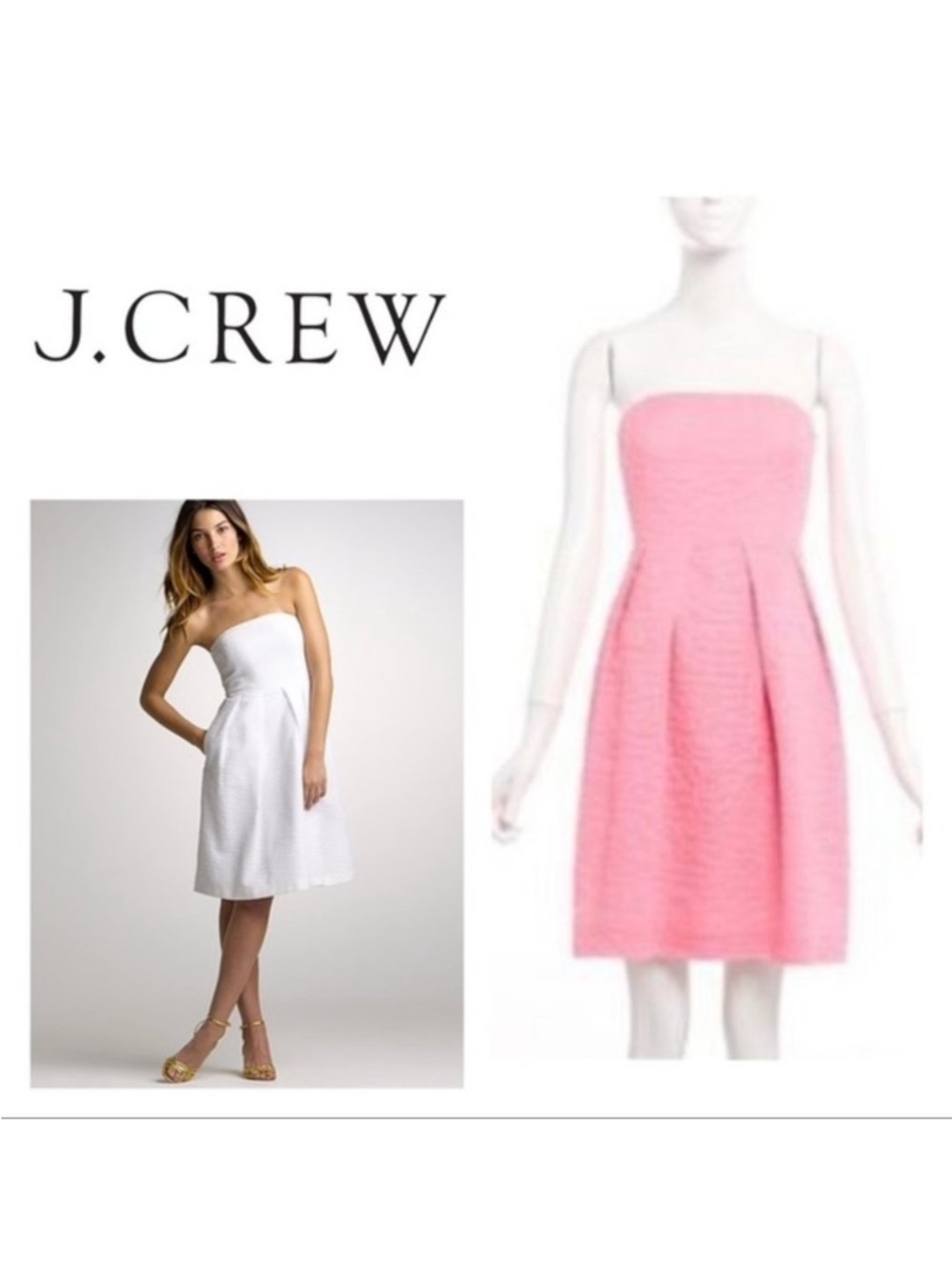 J Crew Lorelei Strapless Dress - Pink - 0 - EUC